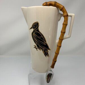 Patch NYC Woodpecker Beverage Pitcher & Vintage Bamboo Cocktail Mixing Spoon
